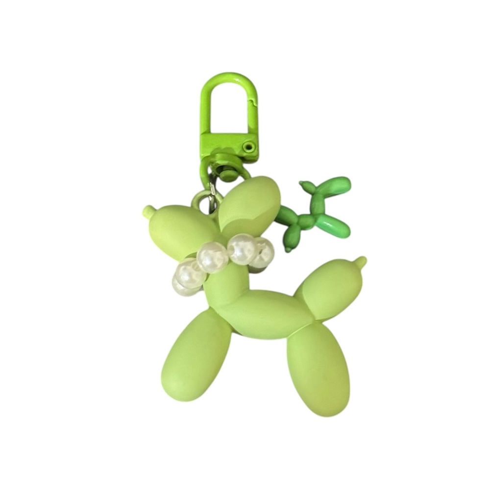 Green Balloon Dog Keychain